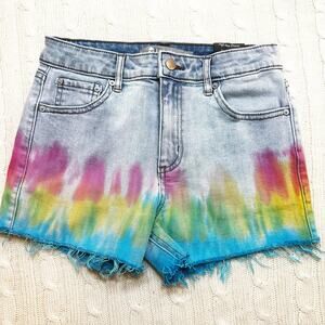 New Tractr Tie Dye Denim Shorts sz 14 Jean shorts